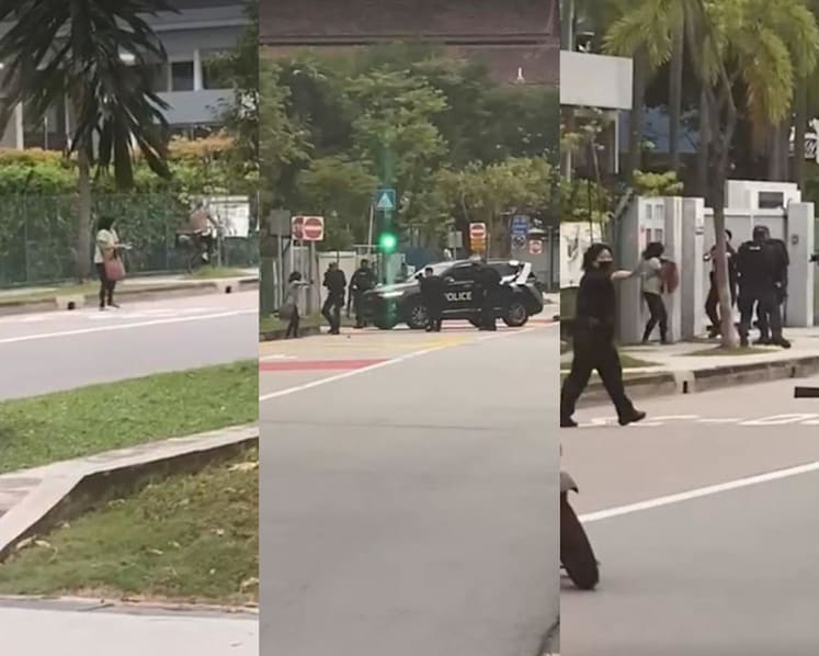 Woman stabs herself in stomach, tasered by police in incident outside St Hilda's Secondary School