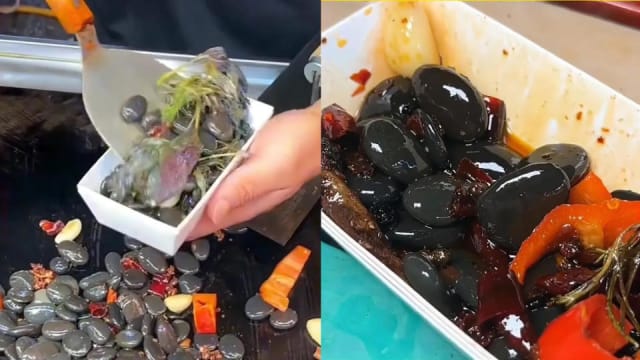 爆炒鹅卵石一份$3　原来是这样吃的！