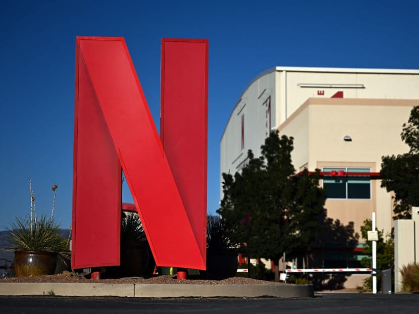 The Netflix logo is displayed at the entrance to Netflix Albuquerque Studios lot in Albuquerque, New Mexico, on Oct 13, 2023.