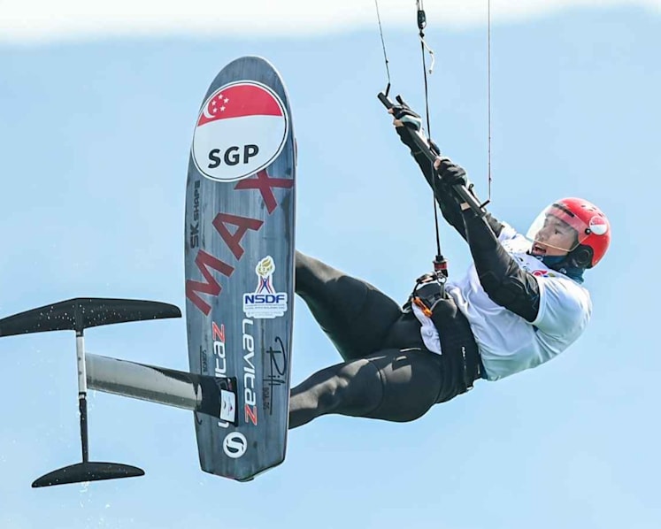 Singaporean world champion kitefoiler Max Maeder wins European title