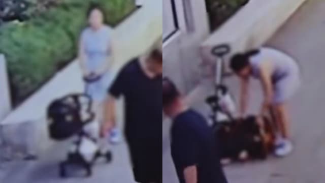 新购婴儿车突散架 宝宝重重摔在地上
