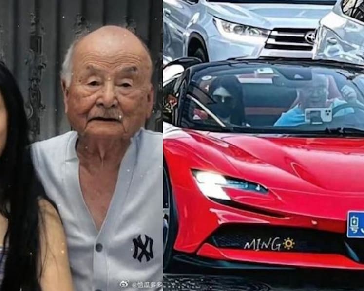 Couple in Ferrari are married and not grandfather and granddaughter; their age difference trends on Chinese social media