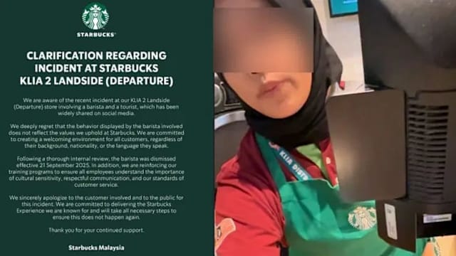 被拍到辱骂中国游客“Bodoh” 马国星巴克解雇女职员