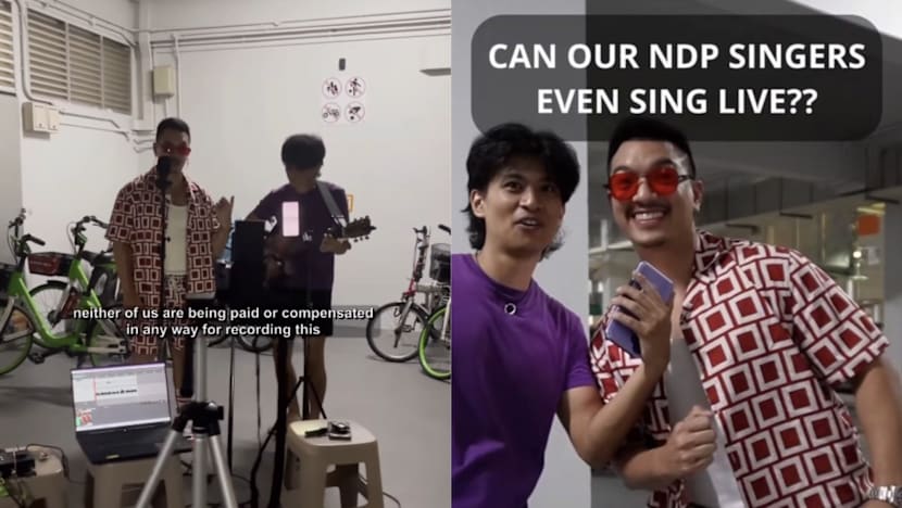 Singer Gareth Fernandez performs live at HDB void deck after NDP lip sync debate