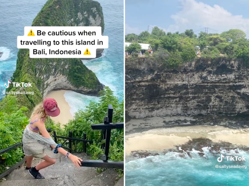 A tourist put out a video to warn others after a man fell off a 40-metre cliff in Bali, Indonesia and broke his leg. A tourist put out a video to warn others after a man fell off a 40-metre cliff in Bali, Indonesia and broke his leg.