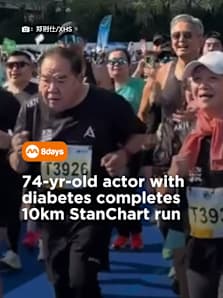 Kent Cheng proves it’s never too late to start. #8dayssgAsianEnt   #KentCheng #FeiMao #standardcharteredmarathon #inspirational 
