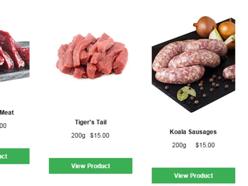 Meats 'on sale' as part of honestbee's campaign to raise awareness of the plight of endangered animals. Meats 'on sale' as part of honestbee's campaign to raise awareness of the plight of endangered animals.