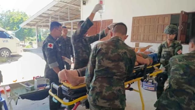 泰军官达叻府执勤踩到柬埔寨地雷 受重伤失去右脚