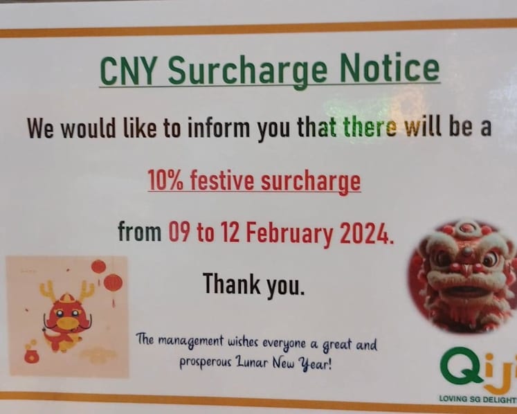 #trending: Netizens defend food chain Qi Ji's move to implement 10% festive surcharge during Chinese New Year