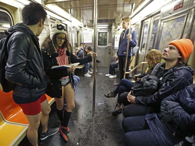 Public transit riders in 60 countries strip to underwear