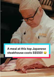 Got S$550 to spare? That’s how much a 12-course meal with luxuriously buttery wagyu beef costs at Nikuya Tanaka, Japan’s top-ranked steakhouse and No. 27 in the world. It opens its first international outlet in the Keong Saik neighbourhood offering exclusive purebred Tajima wagyu beef, which makes up less than 0.1% of Japan’s beef supply. According to owner Tanaka ‘Boss’ Satoru, customers are treated “like gods” in his restaurants! #8dayseatrestaurant #wagyu #steak #sgtiktok 