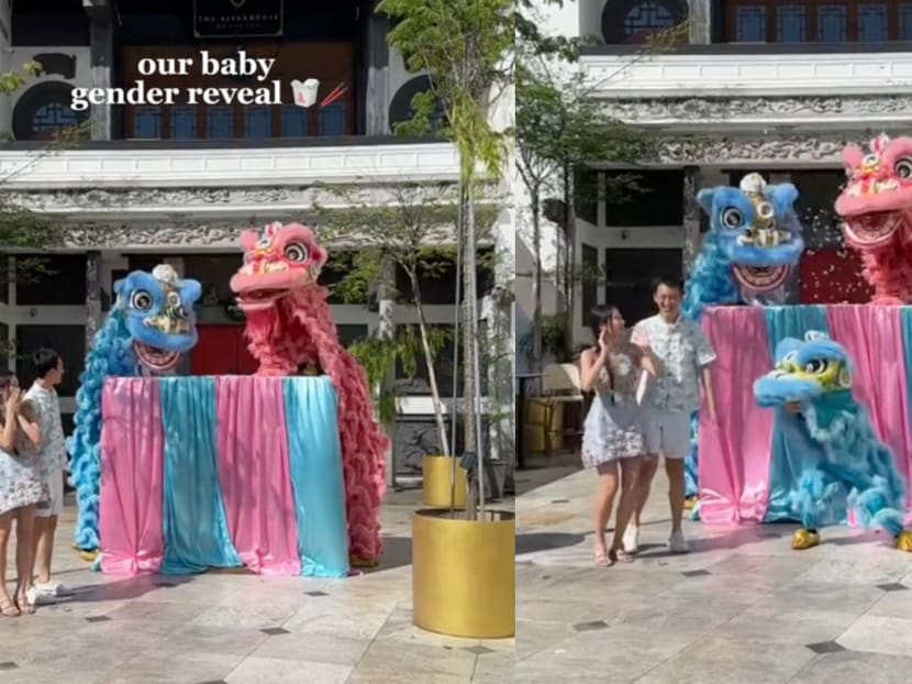 S'pore influencer holds gender reveal party with lion dance S'pore influencer holds gender reveal party with lion dance