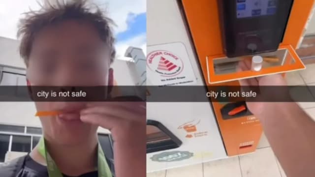 青年舔橙汁机吸管再放回 iJooz: 报警处理