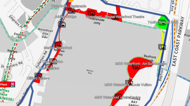 滨海湾多四个区域暂时关闭 地铁暂不停靠海湾舫站