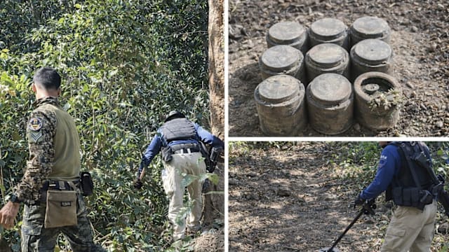 泰国素林府边境清理行动发现九枚地雷