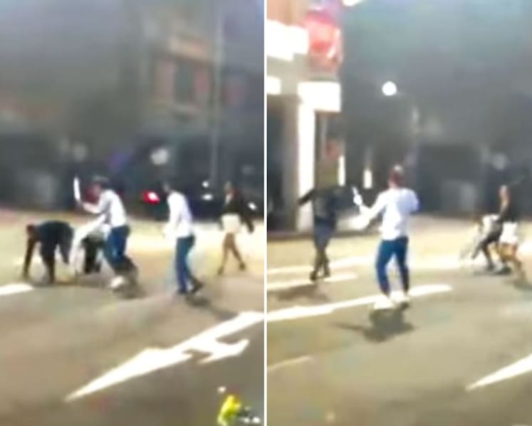 People filmed fighting in middle of road at night, police investigating