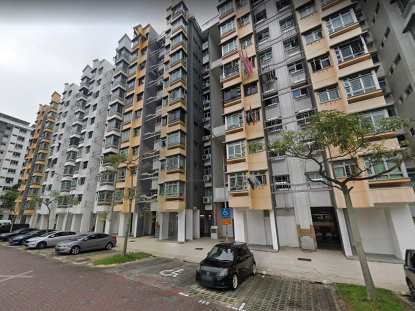 Muhammad Izz Zainudyn failed to see Oh Lai Imm and crashed into her as she was walking towards the lift at Block 644 Ang Mo Kio Avenue 4 (pictured). Muhammad Izz Zainudyn failed to see Oh Lai Imm and crashed into her as she was walking towards the lift at Block 644 Ang Mo Kio Avenue 4 (pictured).