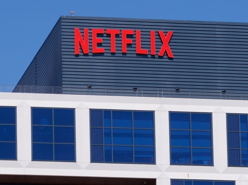 The Netflix logo is shown on one of their Hollywood buildings in Los Angeles, California, US, on July 12, 2023.