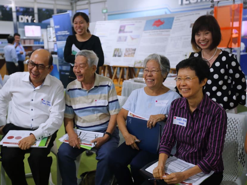 Senior Minister of State for Health, Dr Amy Khor listening into the SGfuture dialogue session on the “Future of Ageing”, with participation from some 60 representatives from VWOs, youth organisations, schools, academia and grassroots. Photo: Ernest Chua