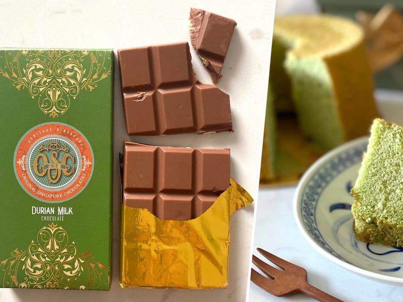 The gula melaka-spiked cake is made in collab with novelty chiffon cake baker, Susanne Ng.