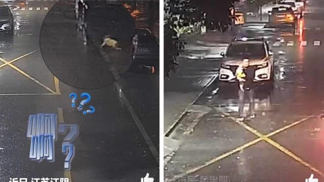 家长外出忘关门  中国六月大婴暴雨中爬到马路上