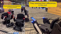 AI Robot Wheelchairs Caught In Awkward Face-Off At Changi Airport