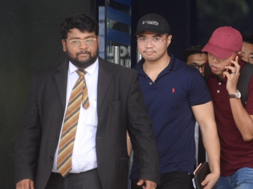 Haziq Abdullah Abdul Aziz is pictured leaving Dang Wangi police station in Kuala Lumpur on June 15, 2019.