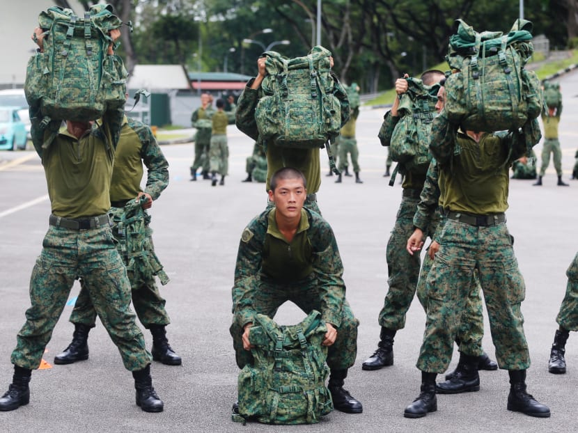 Soldiers from 4 SIR undergoing combat fitness training on Tuesday (June 19).