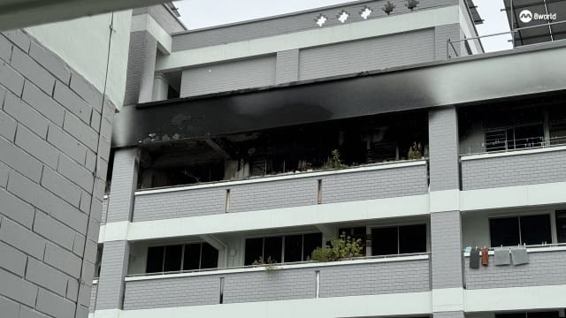 淡滨尼组屋失火传爆炸声 居民：像炸弹一样