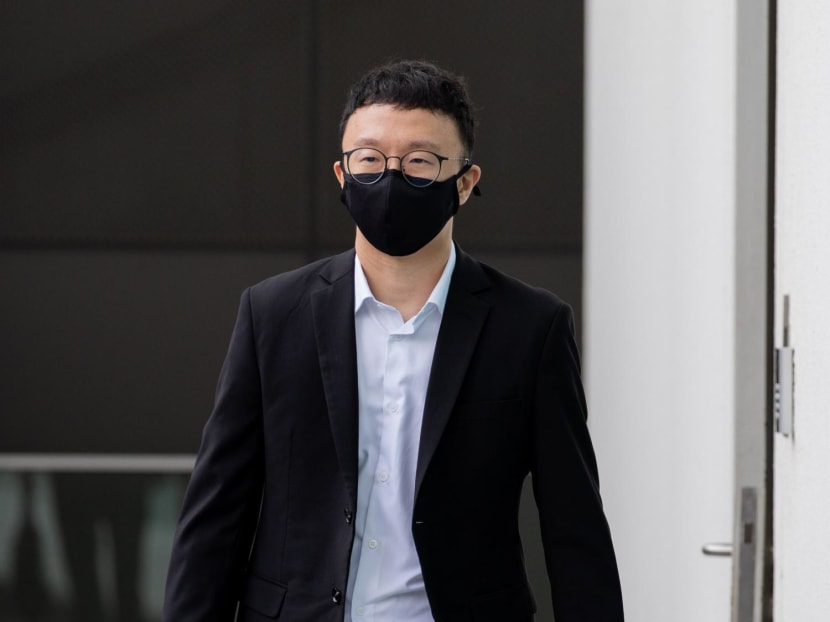 Eugene Soh Zhuo Sheng leaving the State Courts on Jan 31, 2024. 