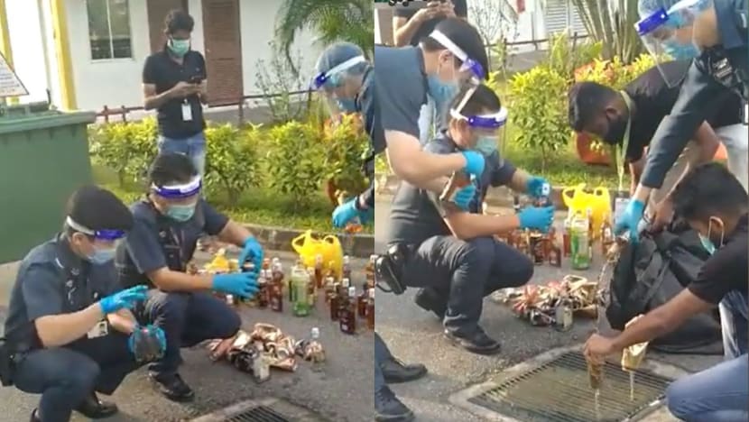 Certis investigating after auxiliary police officers poured alcohol down drain at Tuas View Dormitory