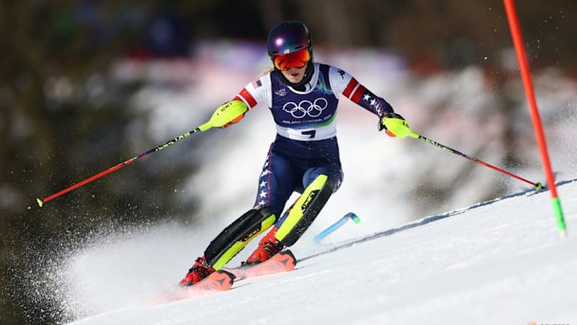 Alpine skiing-Shiffrin back to dominant best in slalom first run