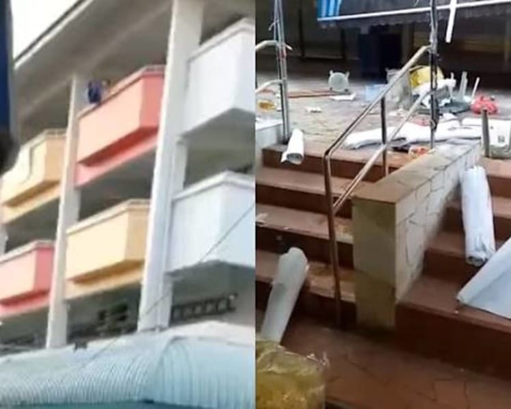 Man seen in video throwing chairs off Yishun HDB block arrested
