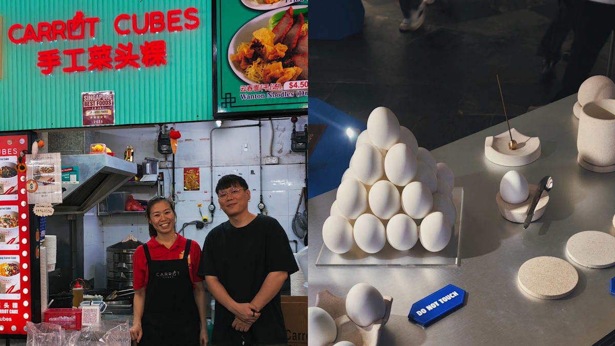 Singapore designer turns carrot cake hawker eggshells into homeware