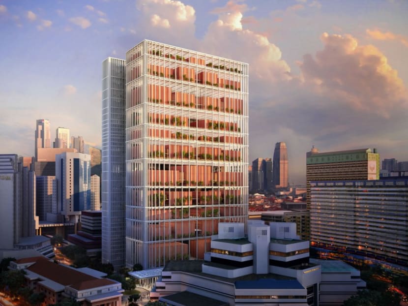 Slated to be completed by this year and fully operational by the first quarter of 2020, the S$450 million building will stand at 178 metres tall and comprise 35 storeys and three basement levels, with 39 link bridges connecting the two towers. Slated to be completed by this year and fully operational by the first quarter of 2020, the S$450 million building will stand at 178 metres tall and comprise 35 storeys and three basement levels, with 39 link bridges connecting the two towers.