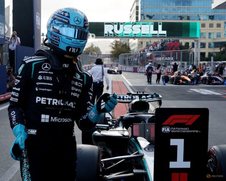 Russell wary of Antonelli threat despite dominant Baku pole