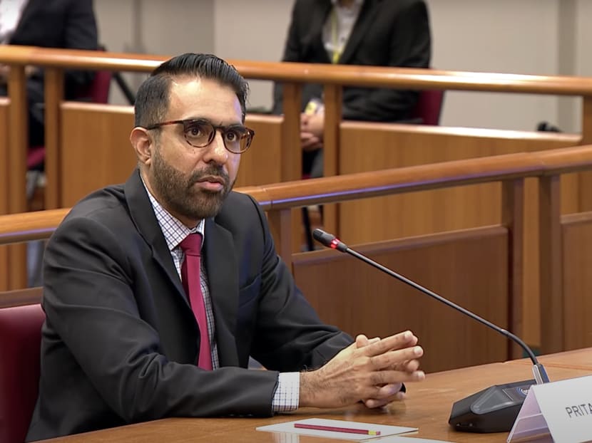 Workers' Party chief Pritam Singh at a hearing by Parliament's Committee of Privileges on Dec 10, 2021.