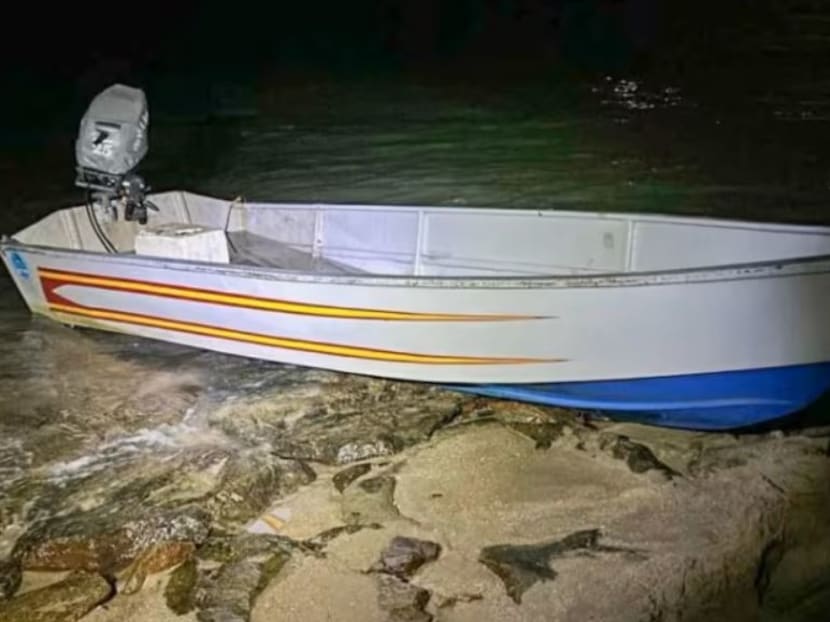 Police seized the 5m long fibreglass sampan that the two men were travelling in.