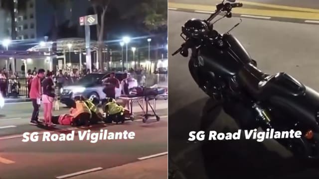 两老妇疑违例过马路被撞 两人送院摩托车骑士抛飞