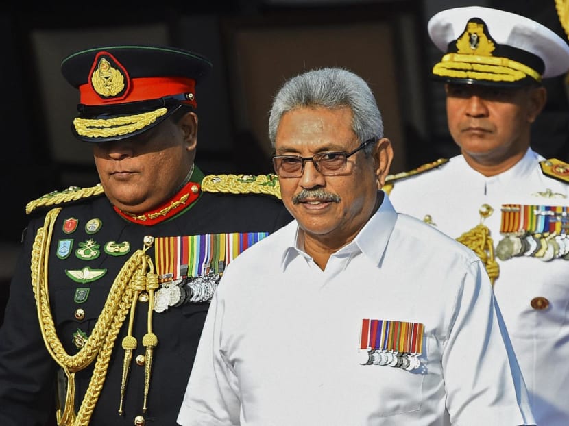 Sri Lanka's President Gotabaya Rajapaksa (centre) at the country's 72nd Independence Day celebrations in Colombo on Feb 4, 2020. Sri Lanka's President Gotabaya Rajapaksa (centre) at the country's 72nd Independence Day celebrations in Colombo on Feb 4, 2020.