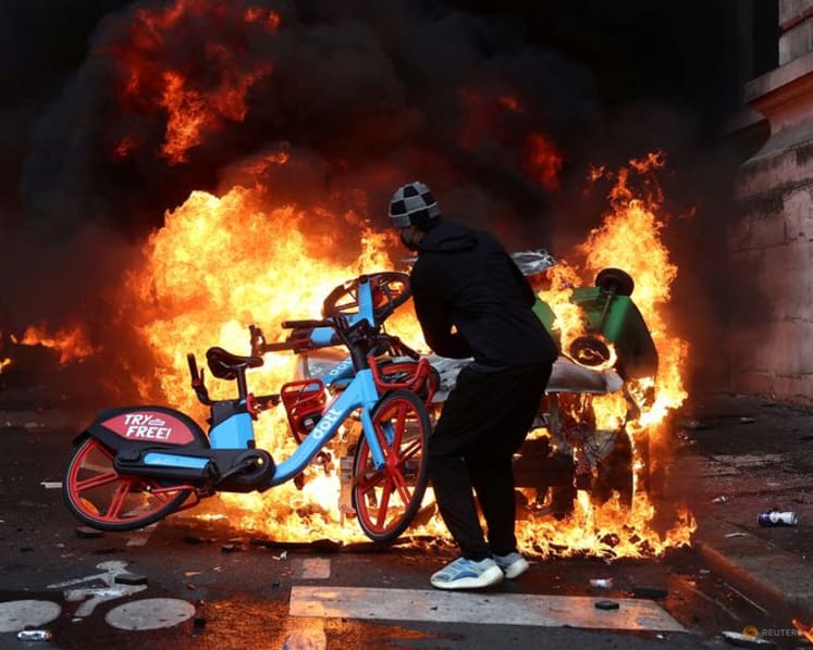 Paris police ban people carrying petrol or fireworks following weekend riots