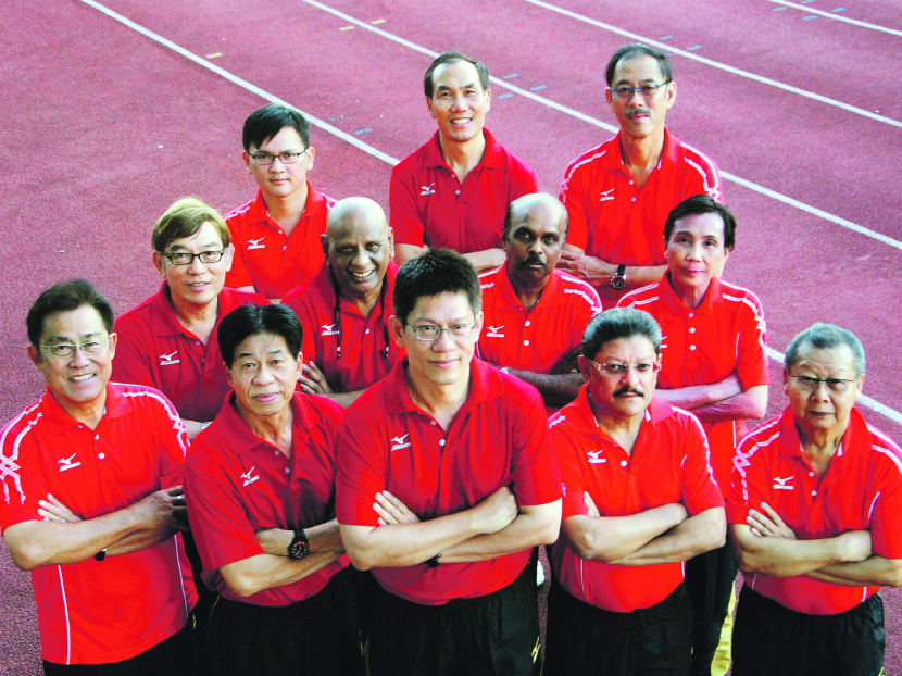 Team Achievers led by Akira boss Sng Sze Hiang (front row, centre) will contest the SAA elections against incumbent Tang Weng Fei. Photo: TEAM ACHIEVERS