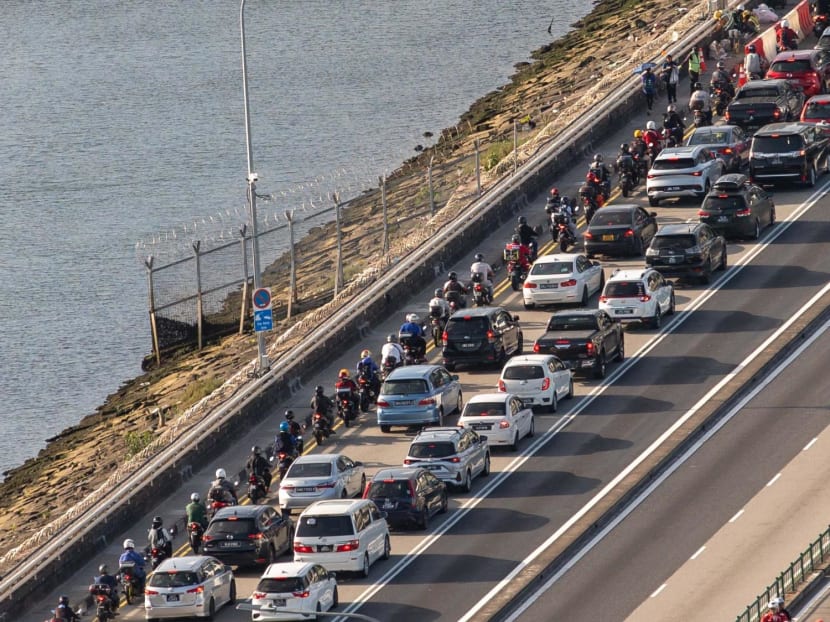 The Causeway during evening peak hour on Feb 29, 2024. The Causeway during evening peak hour on Feb 29, 2024.