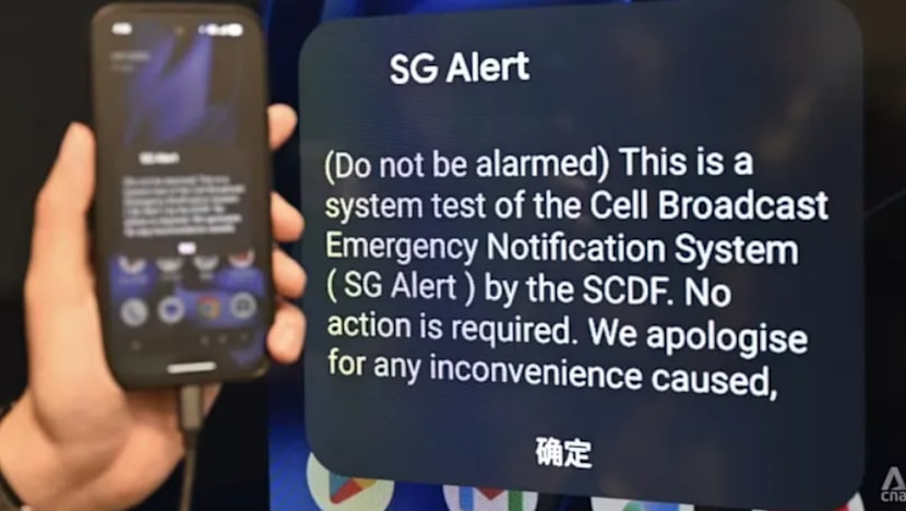 Ujian sistem amaran kecemasan SG Alert bagi pengguna Singtel dijalankan pada tengah hari 10 Mei