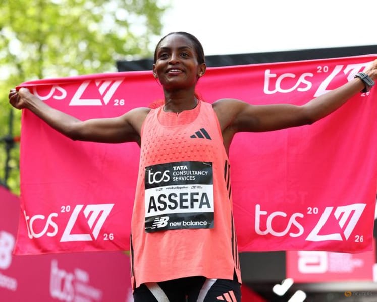 Ethiopia's Assefa breaks own world record at London Marathon