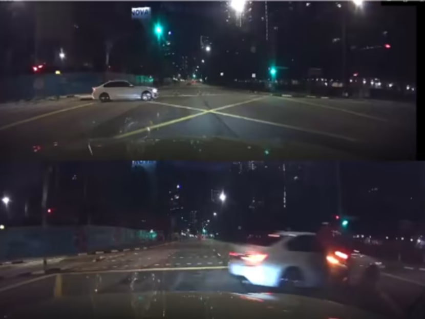 The collision as seen from a witness' in-car footage.