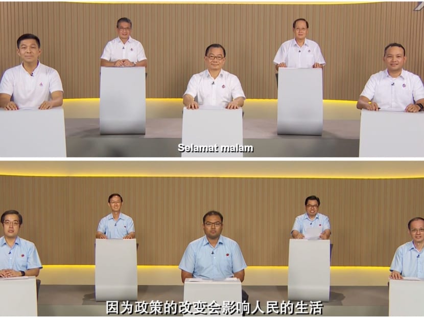 Candidates from the People’s Action Party (top) and the Workers' Party (bottom) are contesting for five seats in Marine Parade Group Representation Constituency.