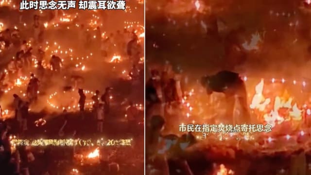 贵州中元节祭拜场面震撼 地面变星空