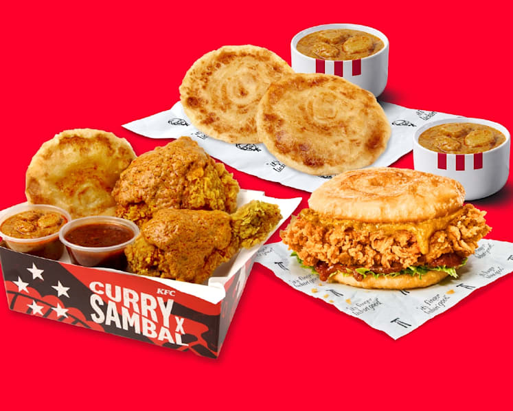 KFC Singapore launches prata Zinger burger, macaroni bowl with curry and sambal