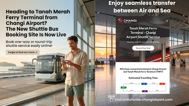 丹那美拉渡轮码头—樟宜机场接驳服务新预订平台上线